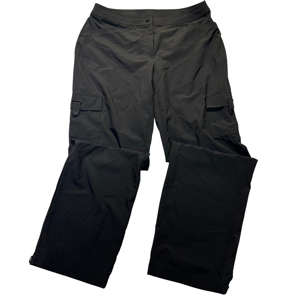 Synergy Cargo Pants Womens 12 Black Hiking Travel Lightweight Straight Leg‎ 1107